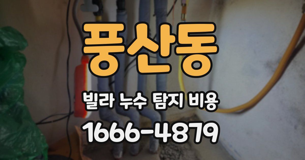 풍산동 빌라 누수 탐지 비용