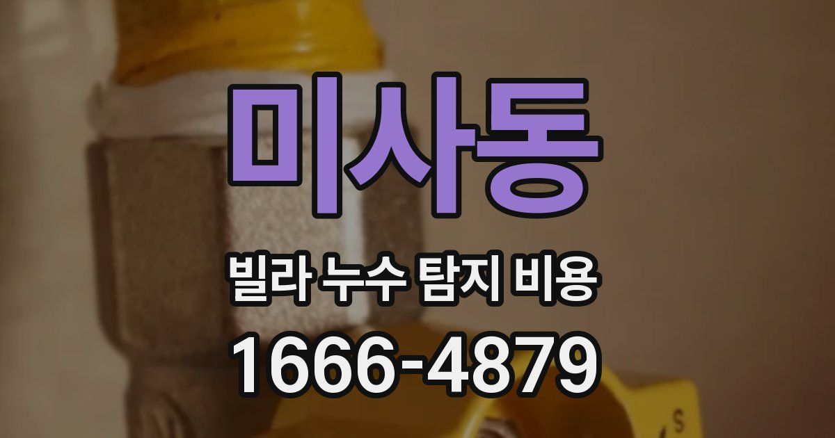 미사동 빌라 누수 탐지 비용