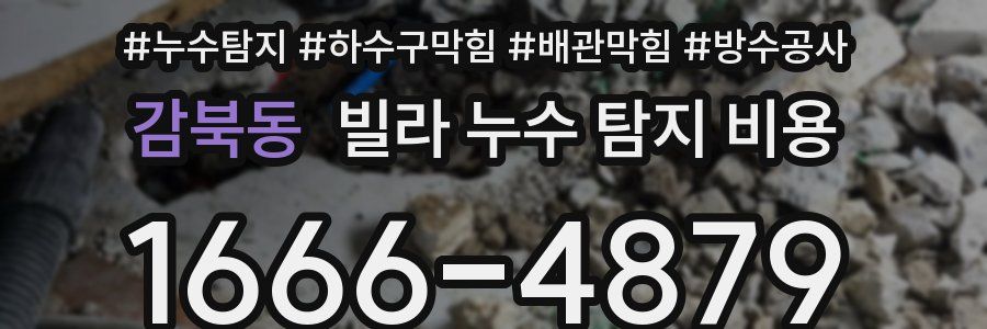 감북동 빌라 누수 탐지 비용