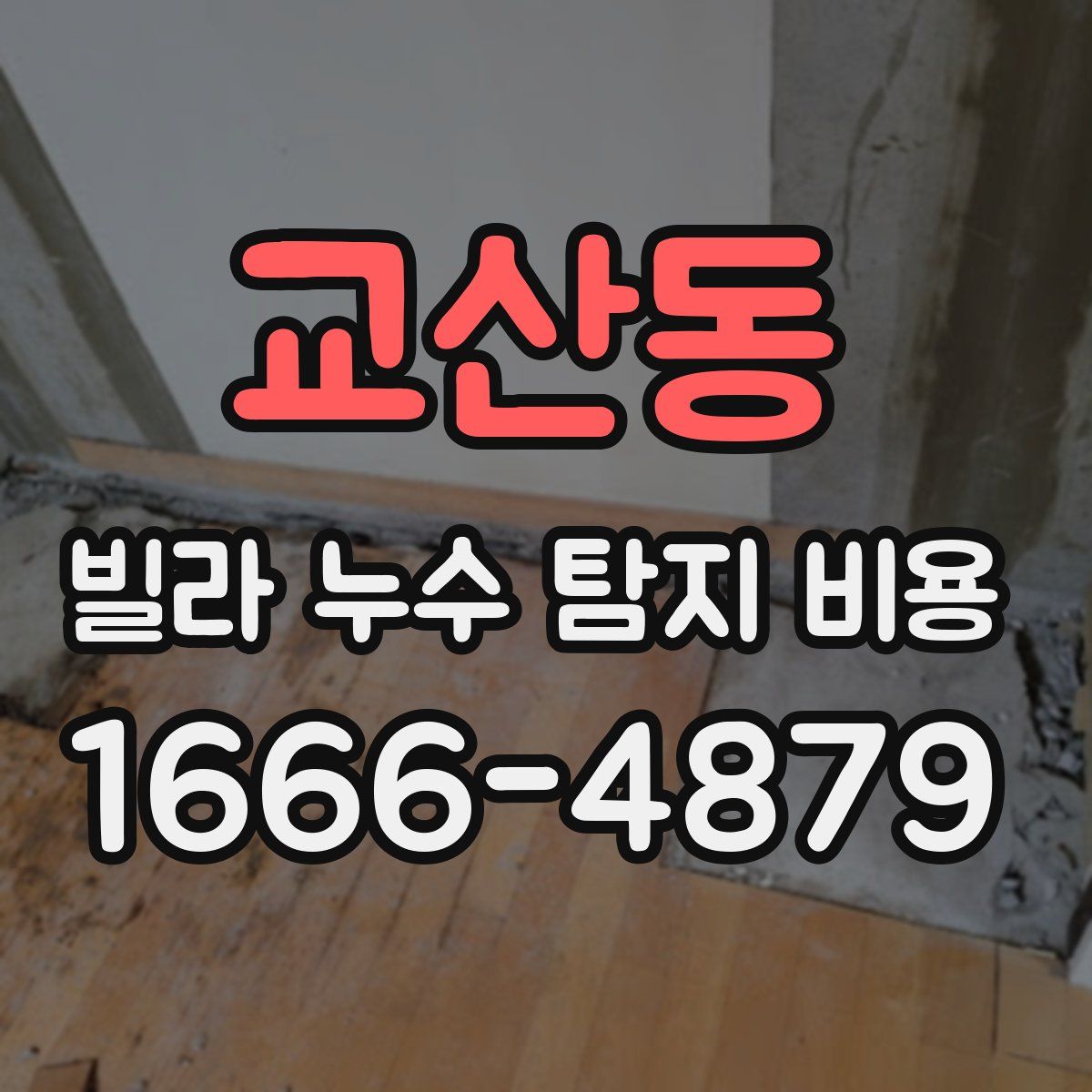 교산동 빌라 누수 탐지 비용