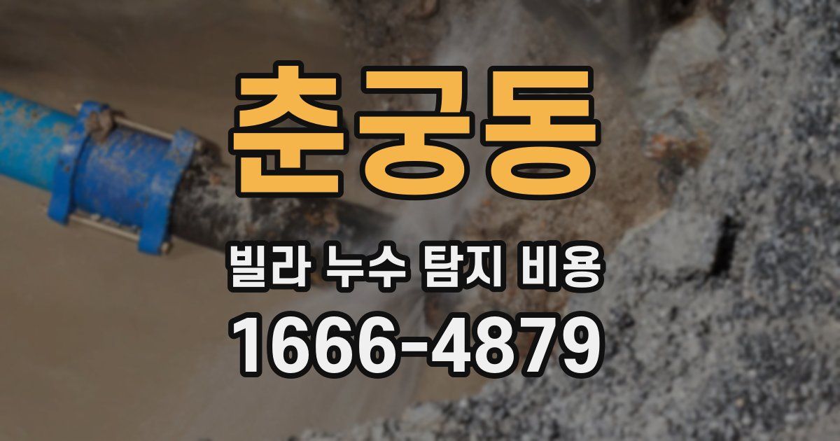 춘궁동 빌라 누수 탐지 비용