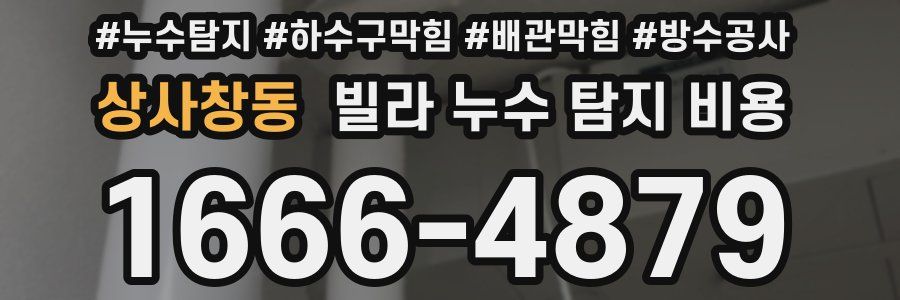 상사창동 빌라 누수 탐지 비용