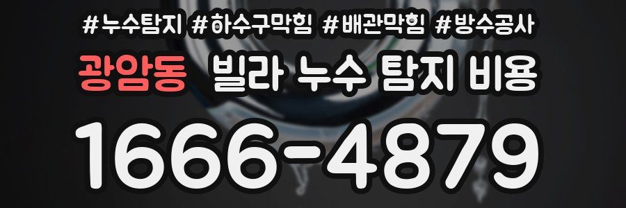 광암동 빌라 누수 탐지 비용