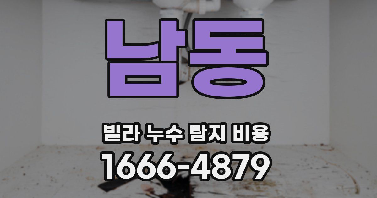 남동 빌라 누수 탐지 비용
