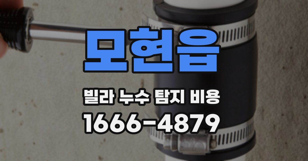 모현읍 빌라 누수 탐지 비용