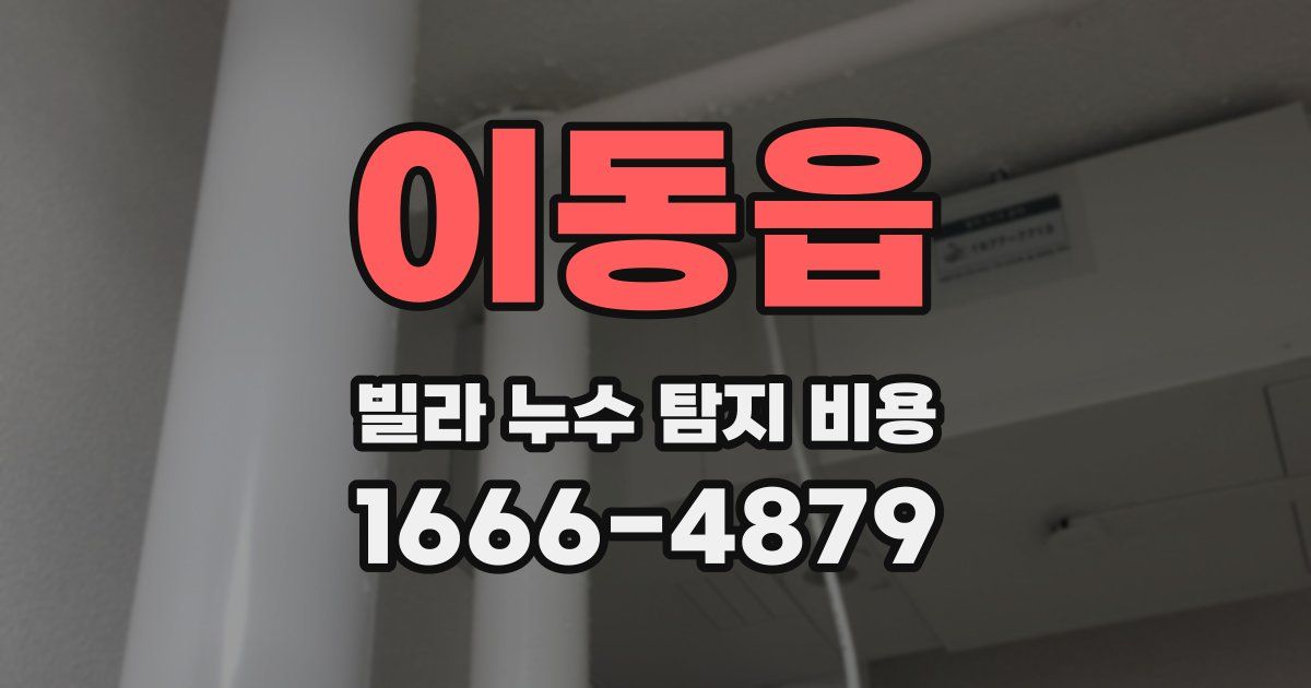 이동읍 빌라 누수 탐지 비용