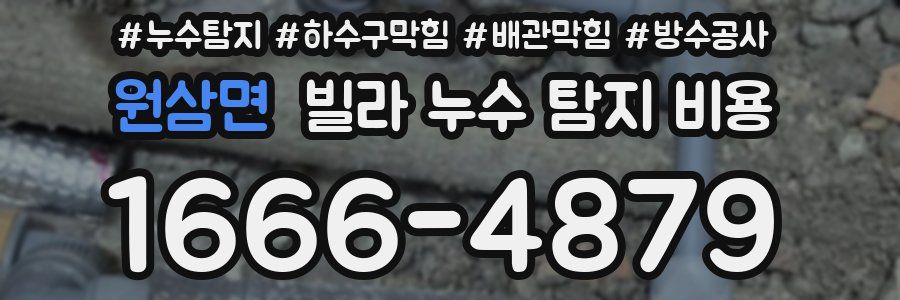 원삼면 빌라 누수 탐지 비용