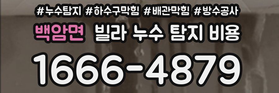 백암면 빌라 누수 탐지 비용