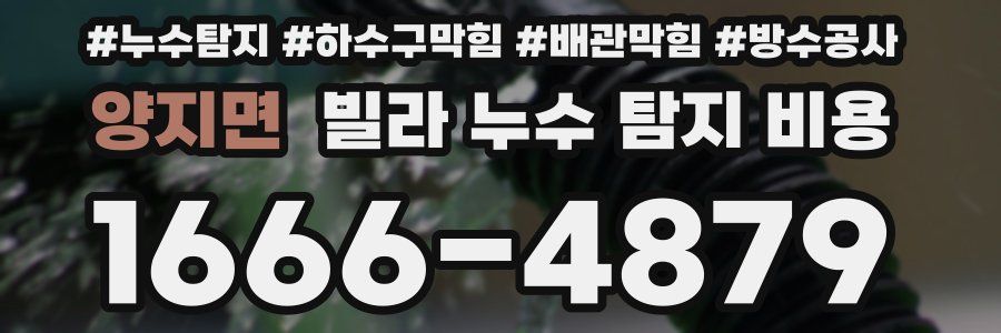 양지면 빌라 누수 탐지 비용