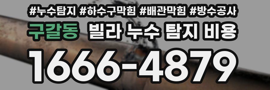 구갈동 빌라 누수 탐지 비용