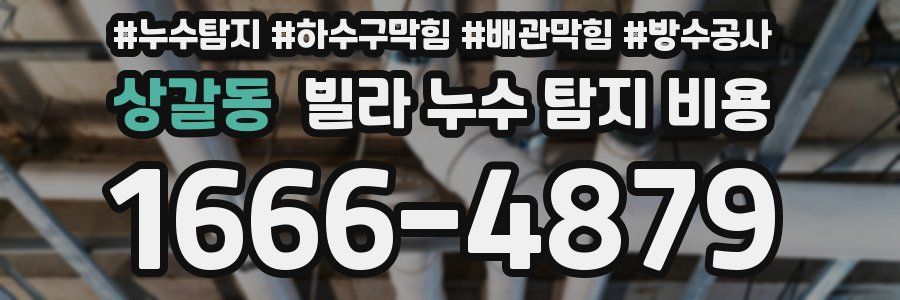 상갈동 빌라 누수 탐지 비용
