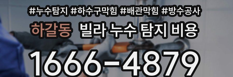하갈동 빌라 누수 탐지 비용