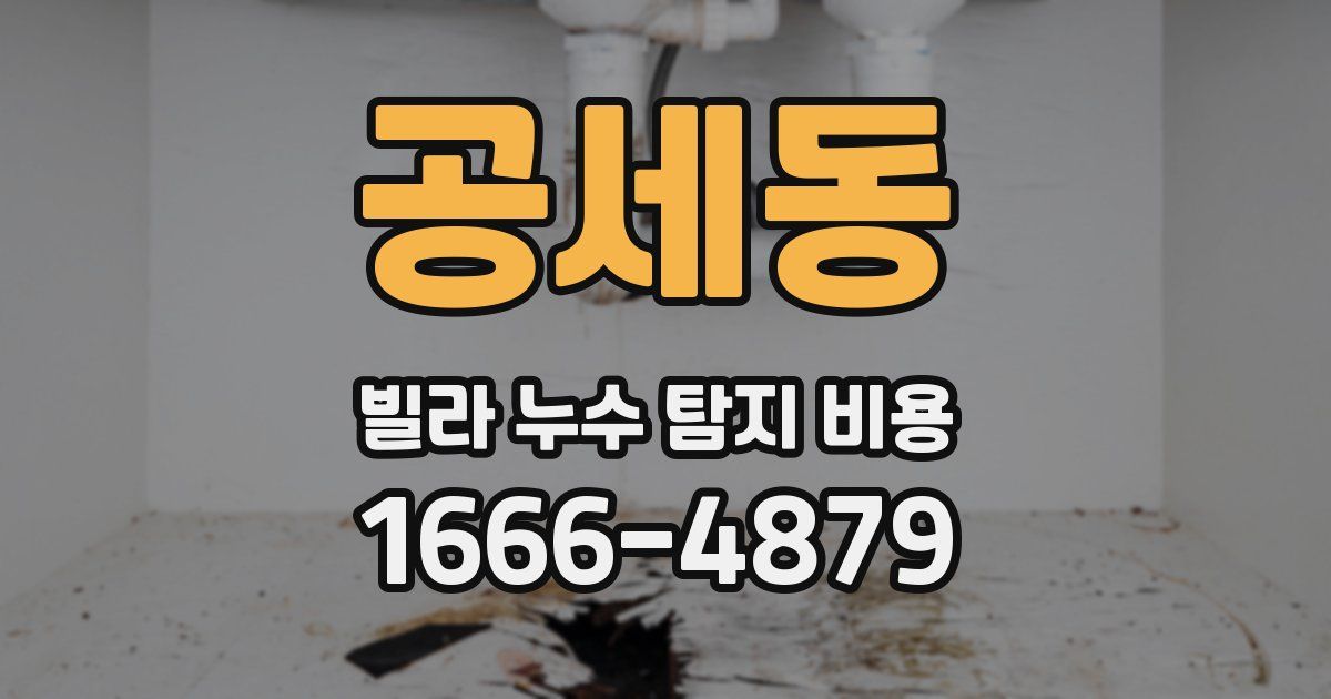공세동 빌라 누수 탐지 비용