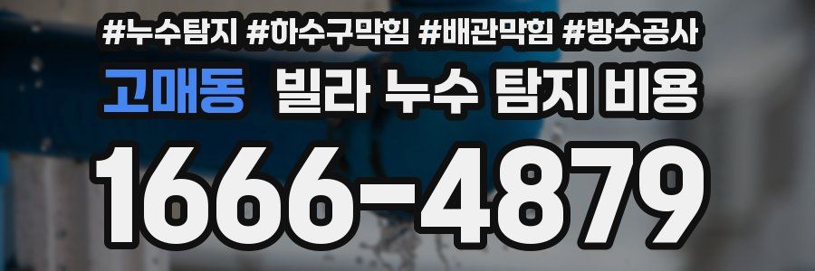 고매동 빌라 누수 탐지 비용