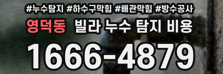 영덕동 빌라 누수 탐지 비용