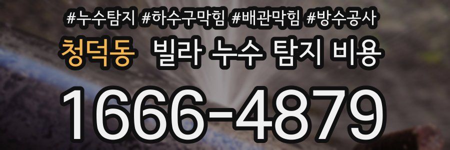 청덕동 빌라 누수 탐지 비용