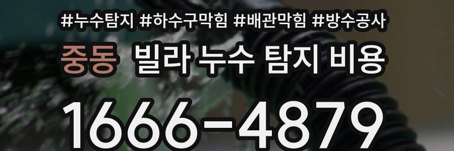 중동 빌라 누수 탐지 비용