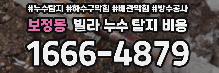 보정동 빌라 누수 탐지 비용