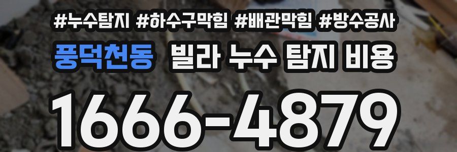 풍덕천동 빌라 누수 탐지 비용