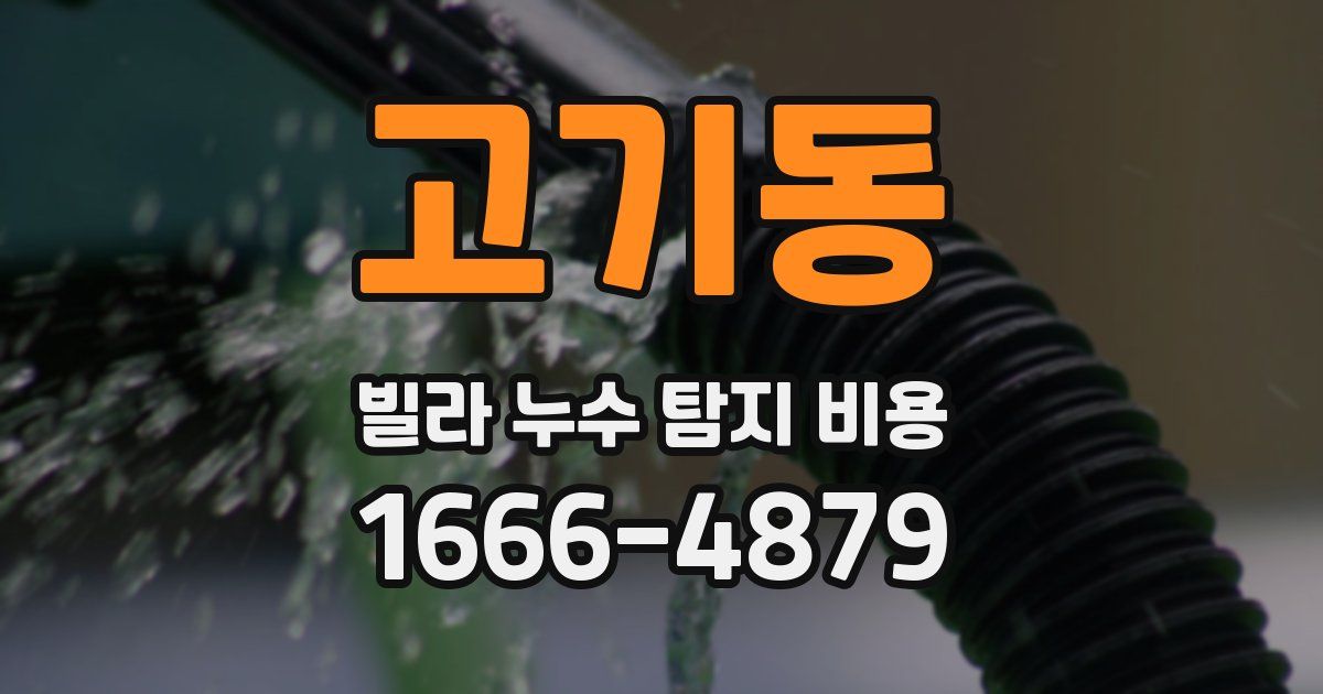 고기동 빌라 누수 탐지 비용