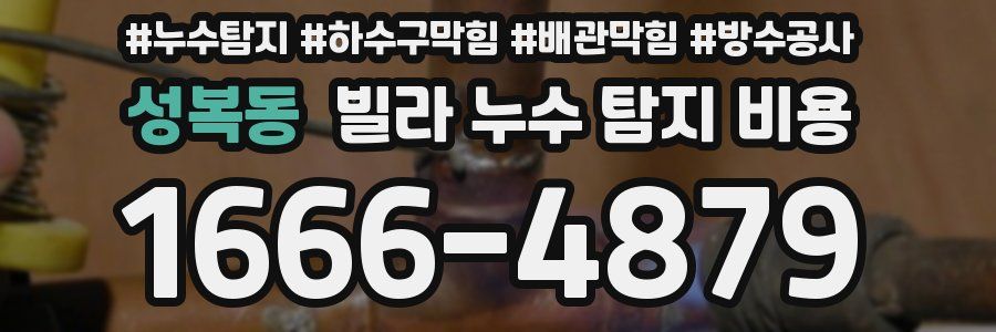 성복동 빌라 누수 탐지 비용