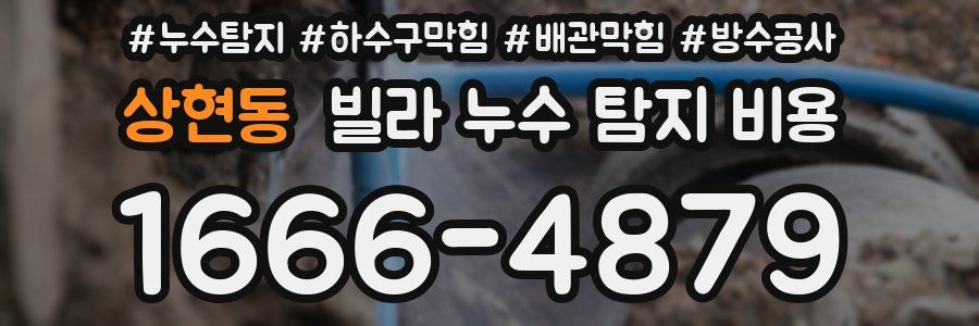 상현동 빌라 누수 탐지 비용