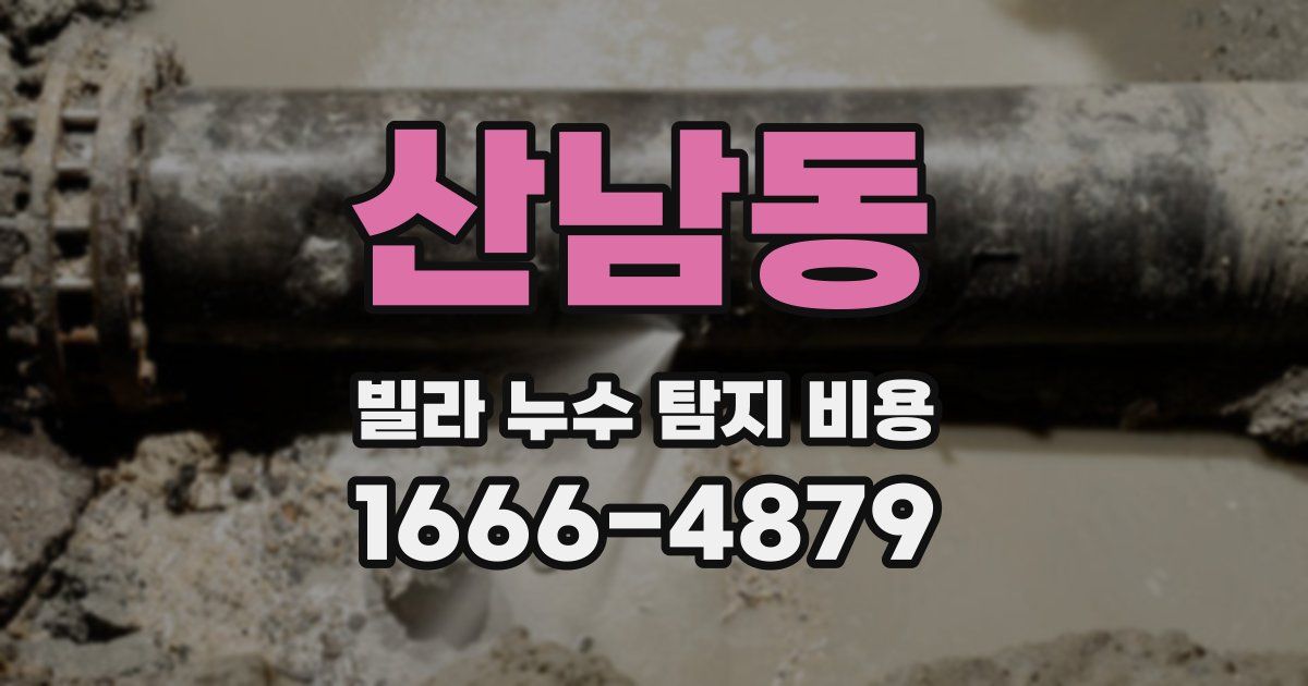 산남동 빌라 누수 탐지 비용