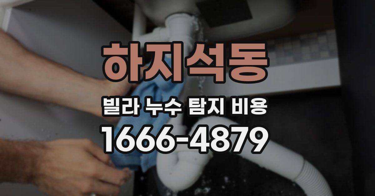 하지석동 빌라 누수 탐지 비용