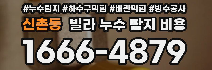 신촌동 빌라 누수 탐지 비용