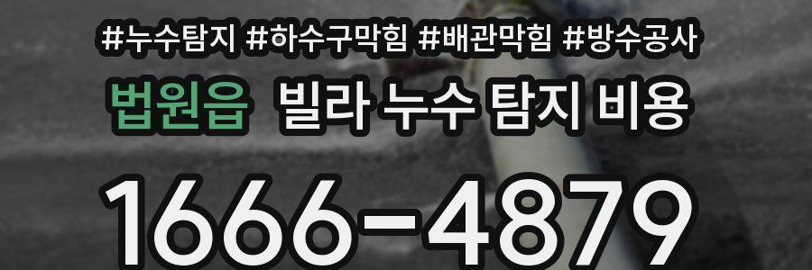 법원읍 빌라 누수 탐지 비용