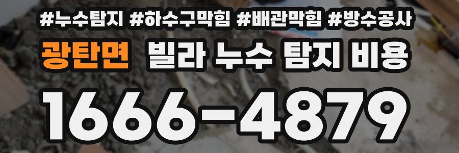 광탄면 빌라 누수 탐지 비용