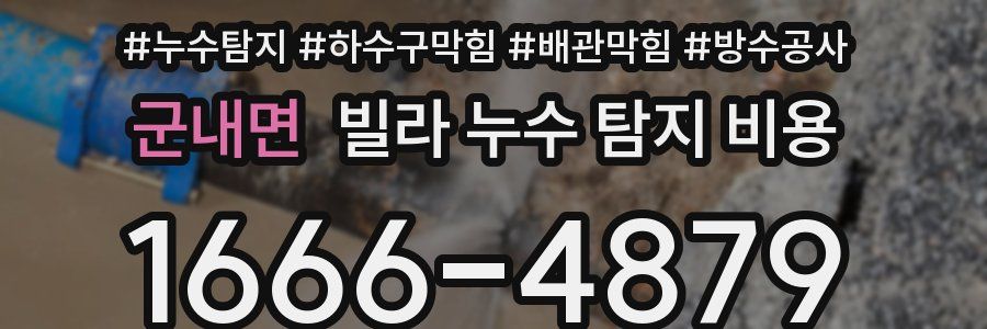 군내면 빌라 누수 탐지 비용