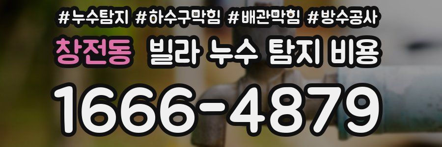 창전동 빌라 누수 탐지 비용