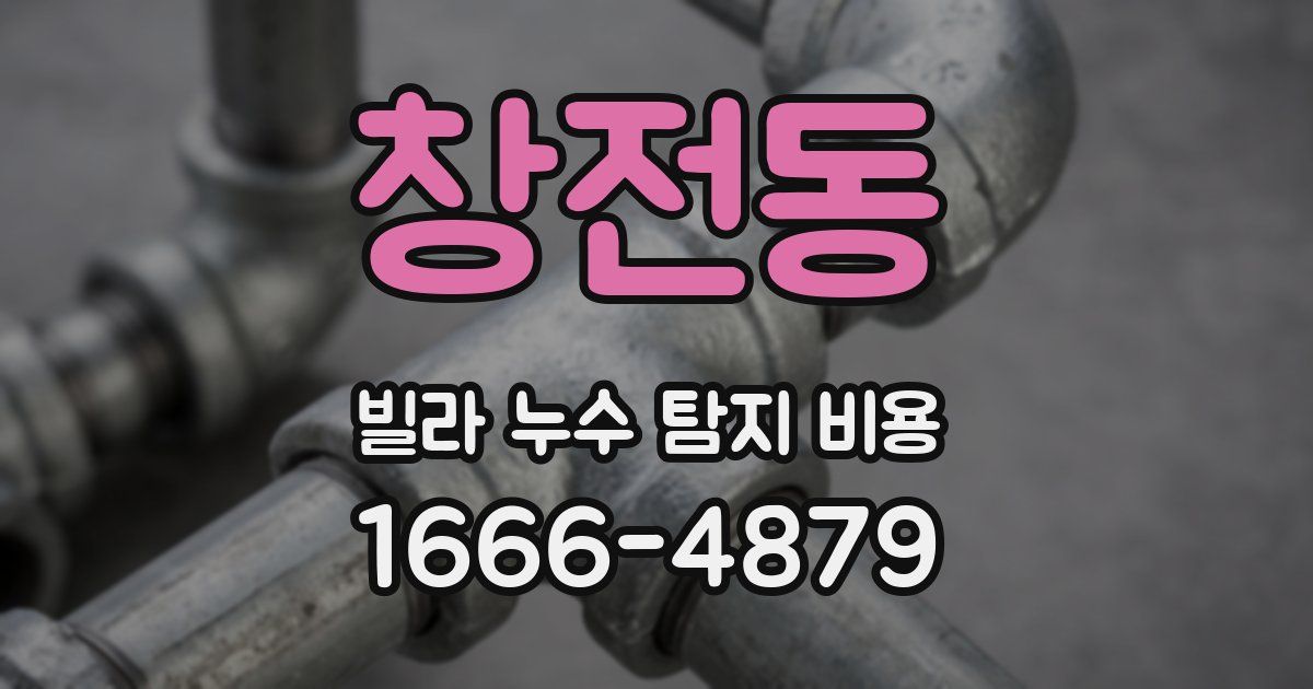 창전동 빌라 누수 탐지 비용