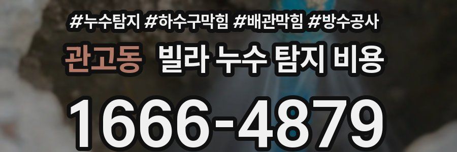 관고동 빌라 누수 탐지 비용