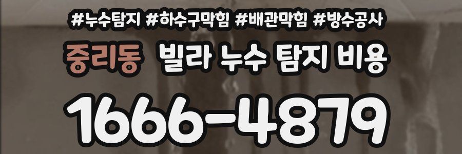 중리동 빌라 누수 탐지 비용