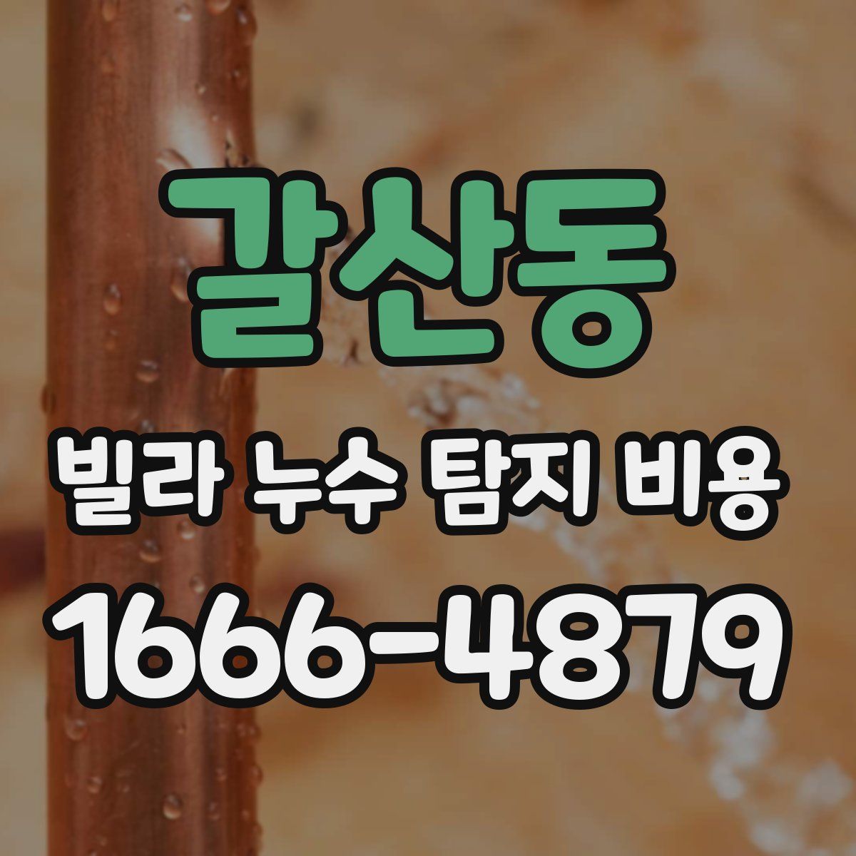 갈산동 빌라 누수 탐지 비용
