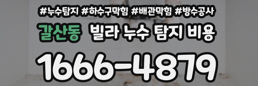 갈산동 빌라 누수 탐지 비용
