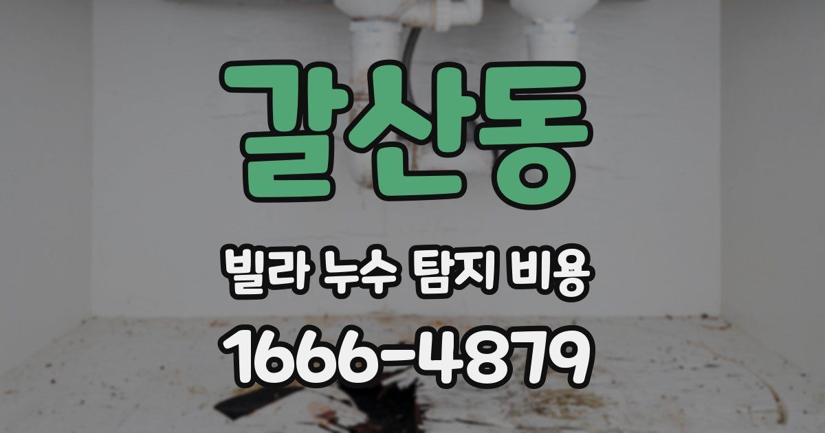 갈산동 빌라 누수 탐지 비용