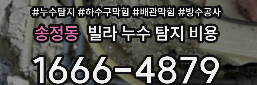 송정동 빌라 누수 탐지 비용