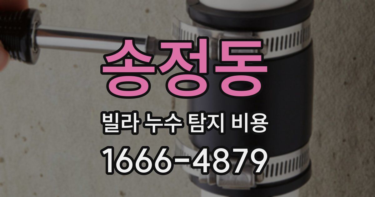 송정동 빌라 누수 탐지 비용