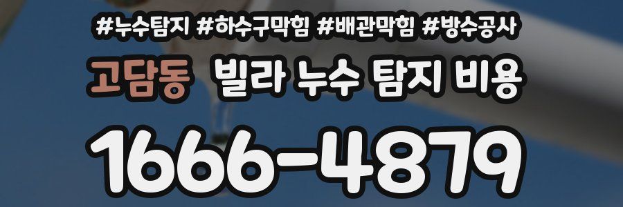 고담동 빌라 누수 탐지 비용