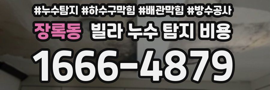 장록동 빌라 누수 탐지 비용