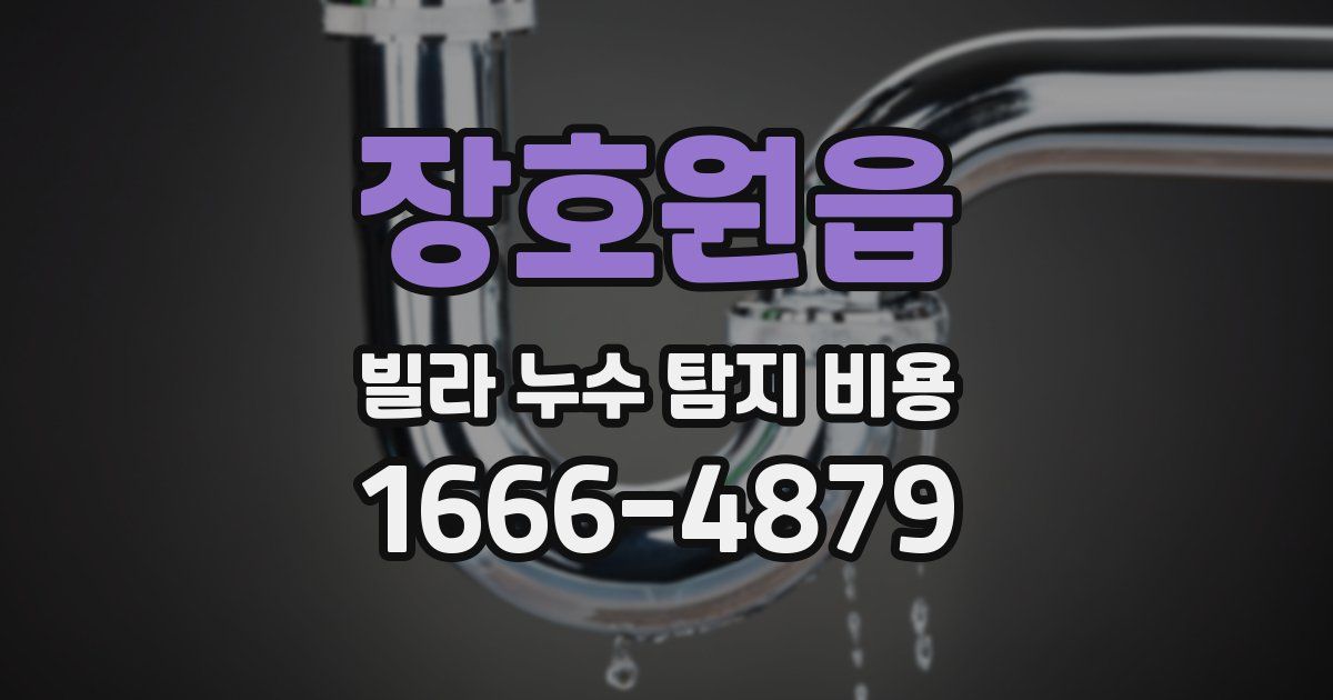장호원읍 빌라 누수 탐지 비용