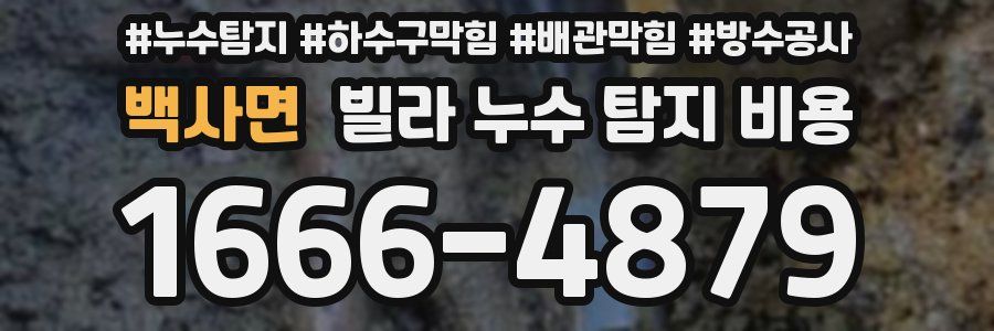 백사면 빌라 누수 탐지 비용