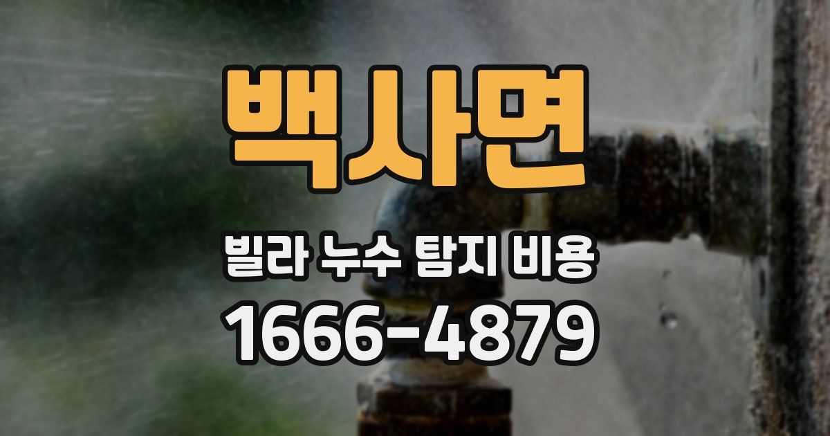 백사면 빌라 누수 탐지 비용