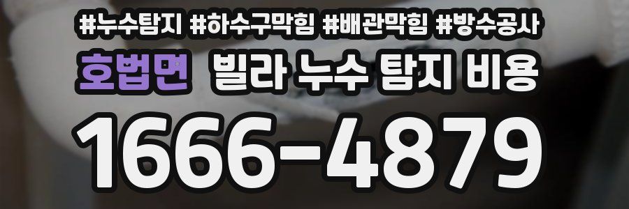 호법면 빌라 누수 탐지 비용