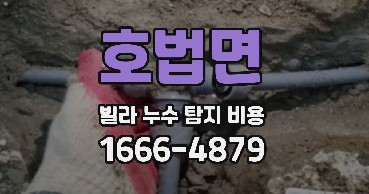 호법면 빌라 누수 탐지 비용