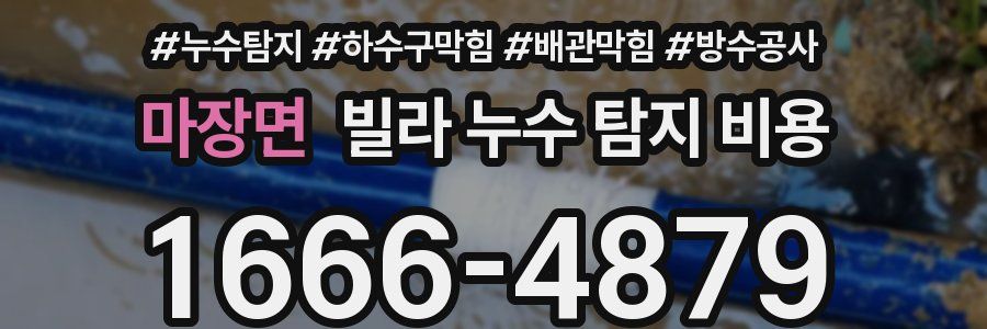 마장면 빌라 누수 탐지 비용