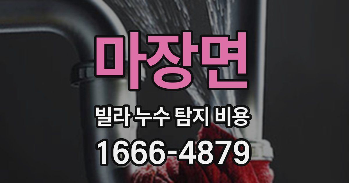 마장면 빌라 누수 탐지 비용